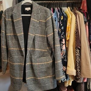 LOFT Plaid Long Modern Blazer